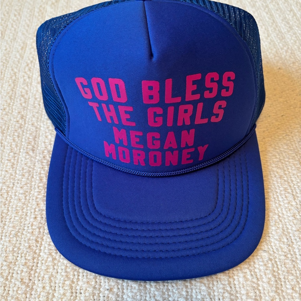Royal Blue Trucker Hat with Pink Text - Megan Moroney
